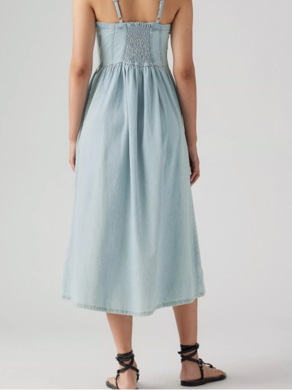 Levi's Alessie Bustier Denim Dress in light wash, size Medium - Picture 9 of 9